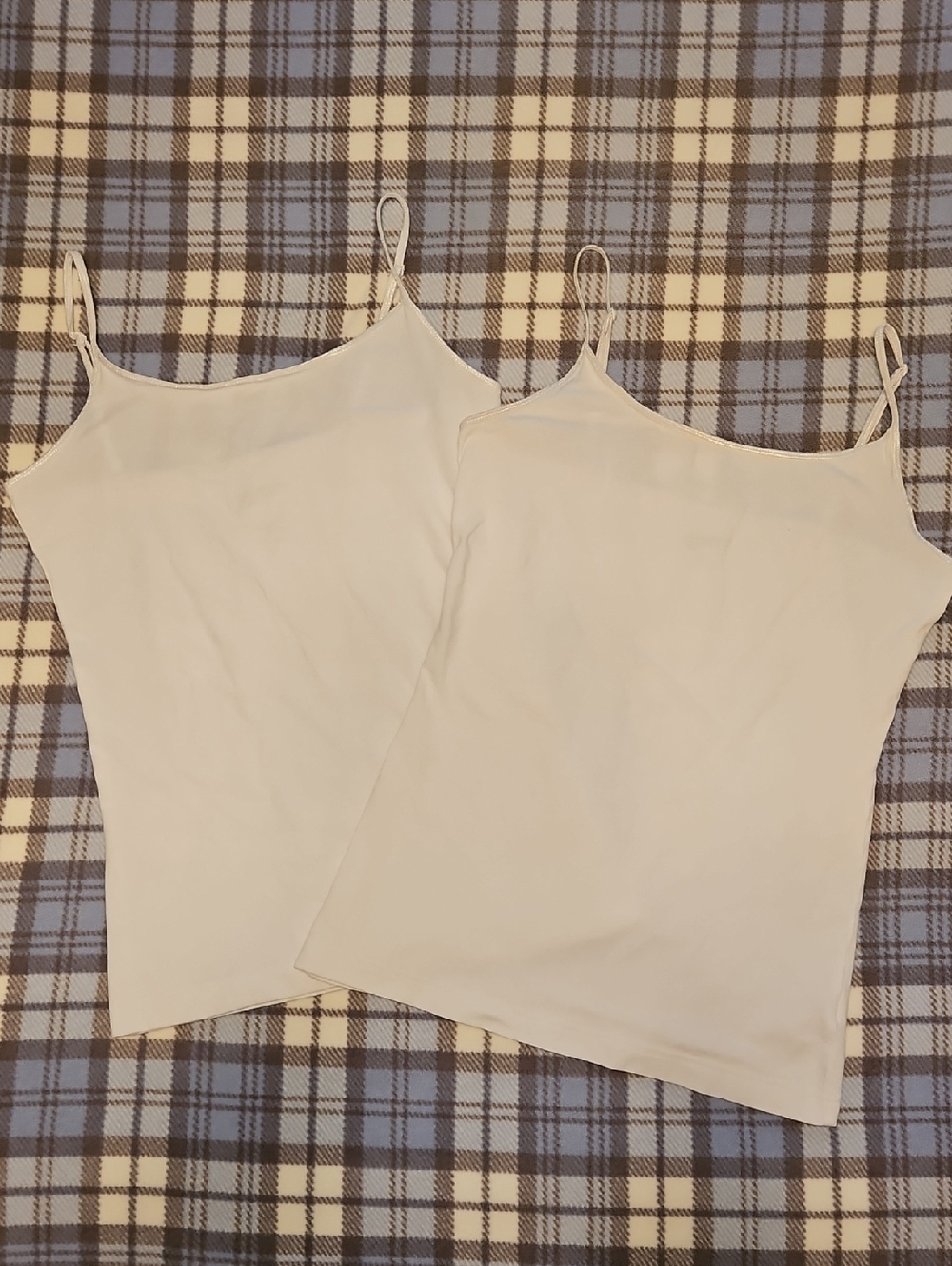 Arizona Jean Company Cream Double Pack Spaghetti Strap Camisoles